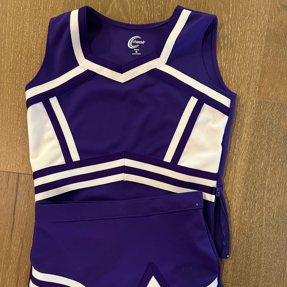 Youth Purple & White Cheerleading Uniform